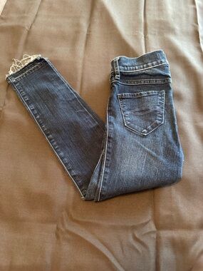 Abercrombie & Fitch Kids Dark Blue Slim Jeans Frayed Hems 12 Slim